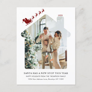 Minimalistisches neues Zuhause Foto Rotes Santa Ro Feiertagspostkarte