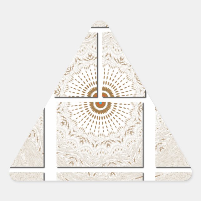 Minimalistisches neutrales geometrisches Beige Ton Dreieckiger Aufkleber (Vorderseite)