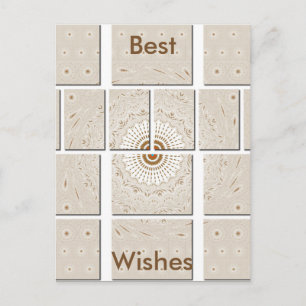 Minimalistisches neutrales geometrisches Beige Ton Postkarte