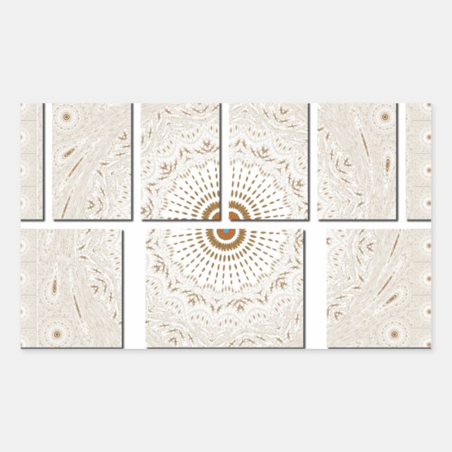 Minimalistisches neutrales geometrisches Beige Ton Rechteckiger Aufkleber (Vorderseite)