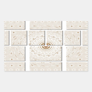 Minimalistisches neutrales geometrisches Beige Ton Rechteckiger Aufkleber
