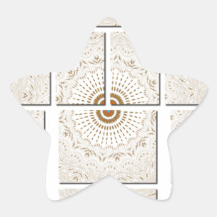 Minimalistisches neutrales geometrisches Beige Ton Stern-Aufkleber