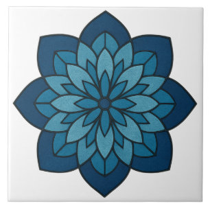 Minimalistisches neutrales Geometrisches mit blaue Fliese