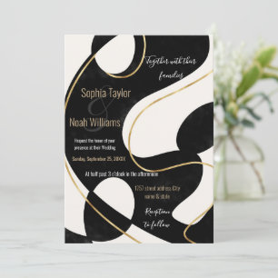 Minimalistisches neutrales Schwarz-Gold-Abstrakt-M