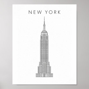 Minimalistisches New York Empire State Building Poster