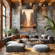 Minimalistisches New York Skyline Poster - Soft To