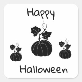 Minimalistisches Niedlich Happy Halloween Quadratischer Aufkleber