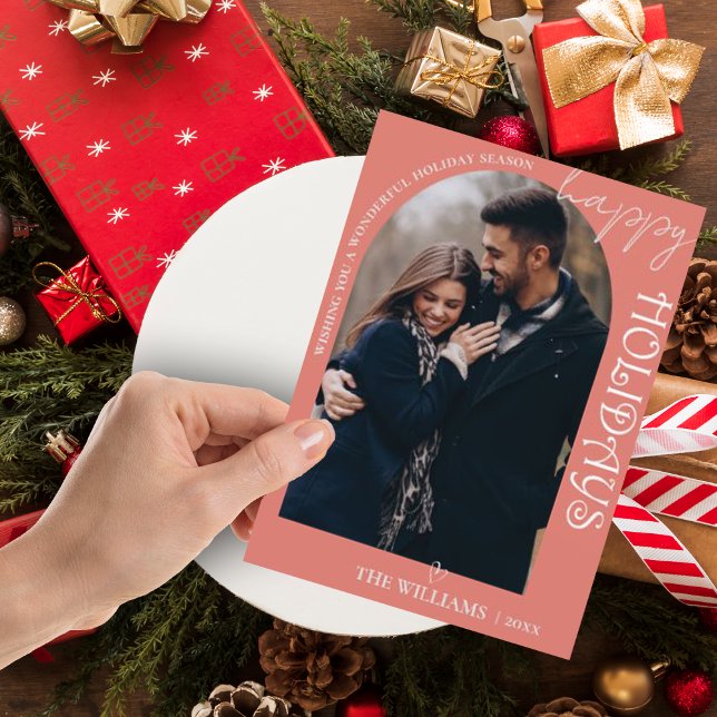 Minimalistisches Niedliches Multi-Foto Frohe Weihn (Minimalist Cute Multi Photo Merry Christmas Card)