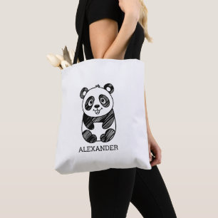Minimalistisches Niedliches Panda in Schwarz und W