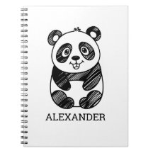 Minimalistisches Niedliches Panda in Schwarz und W