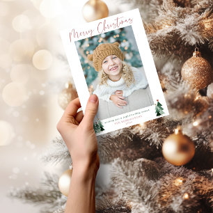 Minimalistisches Niedliches Rosa Bäume Weihnachten