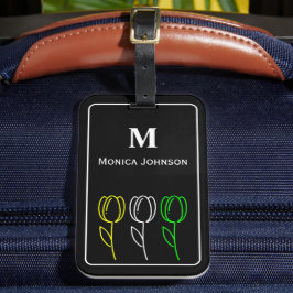 Minimalistisches Niedliches Tulip-Blume-Symbol für Gepäckanhänger