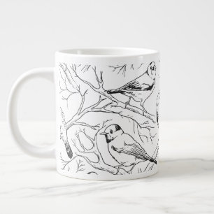 Minimalistisches nordamerikanisches Vögel-Linienku Jumbo-Tasse