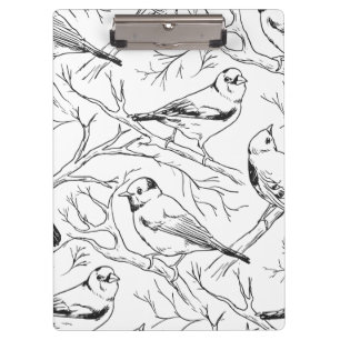 Minimalistisches nordamerikanisches Vögel-Linienku Klemmbrett
