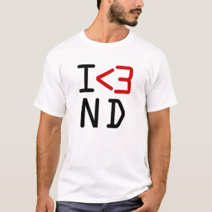 Minimalistisches North-Dakota-Herz-Emoticon T-Shirt
