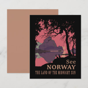Minimalistisches Norwegen-Sonnenuntergangs-Poster
