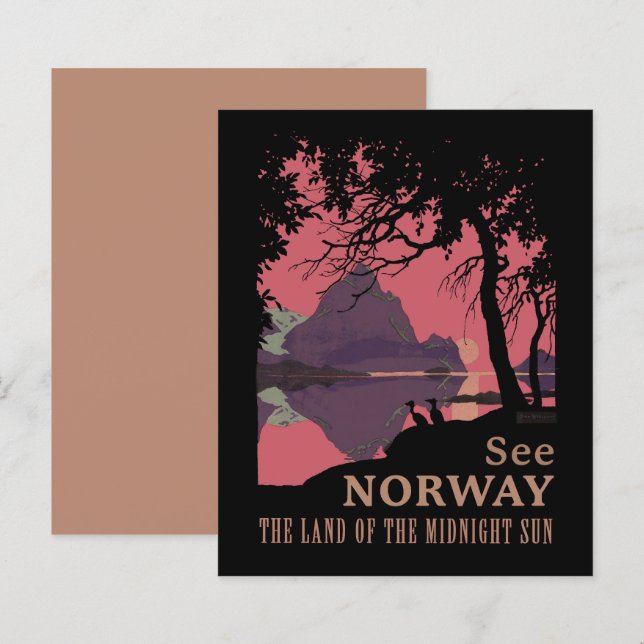 Minimalistisches Norwegen-Sonnenuntergangs-Poster  (Vorne/Hinten)