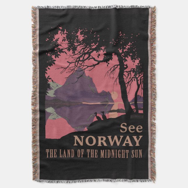 Minimalistisches Norwegen-Sonnenuntergangs-Poster  Decke (Vorderseite Vertikal)