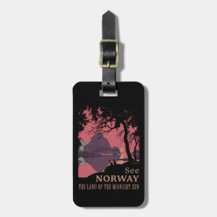 Minimalistisches Norwegen-Sonnenuntergangs-Poster Gepäckanhänger