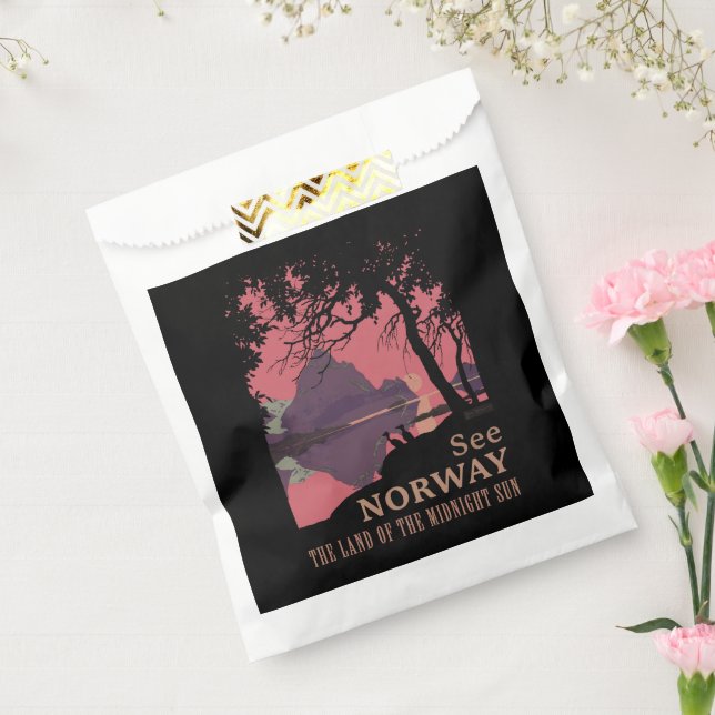 Minimalistisches Norwegen-Sonnenuntergangs-Poster  Geschenktütchen (Versiegelt)