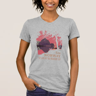 Minimalistisches Norwegen-Sonnenuntergangs-Poster T-Shirt