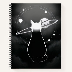 Minimalistisches Notizbuch mit umlaufender kosmisc