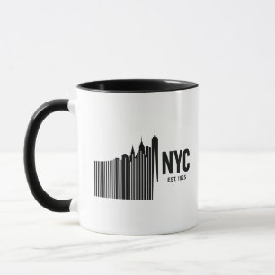 Minimalistisches NYC-Barcode-Skyline-Design Tasse