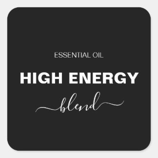 Minimalistisches Öl Blend Black Roller Flasche Quadratischer Aufkleber