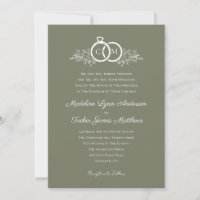 Minimalistisches Olive Wedding Rings Monogram Foto