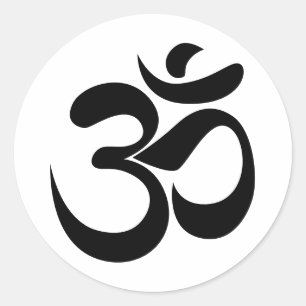 Minimalistisches Om-Sanskrit-Symbol-Meditationsdes Runder Aufkleber