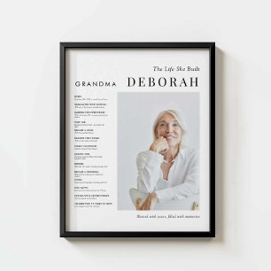 Minimalistisches Oma Life Story Poster