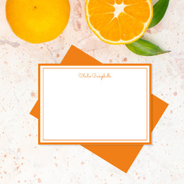 Minimalistisches Orange, 2 Grenzen, Unterschrift Mitteilungskarte