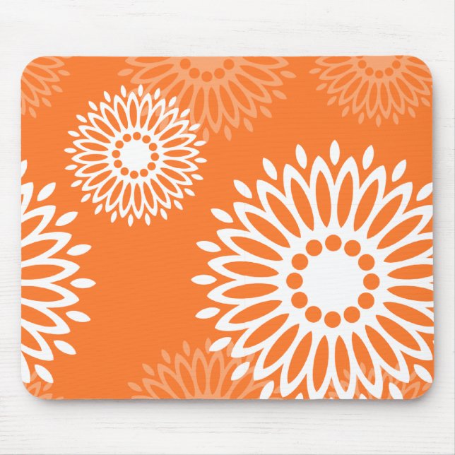 Minimalistisches Orange Mandala Geometrisches Must Mousepad (Vorne)