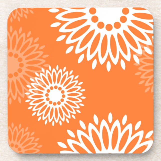 Minimalistisches Orange Mandala Geometrisches Must Untersetzer (Vorderseite)