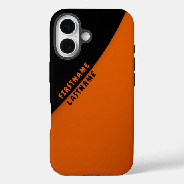 Minimalistisches Orange und Schwarz Abstrakt Case-Mate iPhone Hülle (Rückseite)
