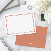 Minimalistisches orangefarbene doppelte Rahmen-Mon