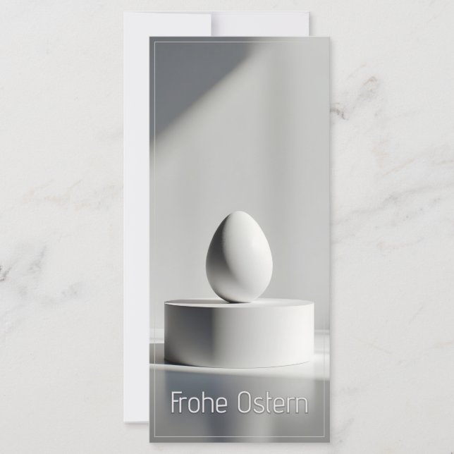 Minimalistisches Osterei auf modernem Podest (Vorderseite)