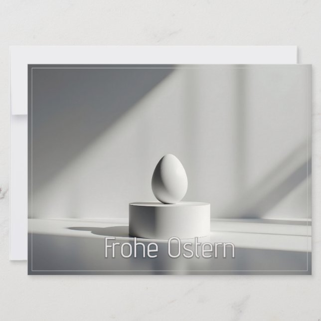 Minimalistisches Osterei auf modernem Podest (Vorderseite)