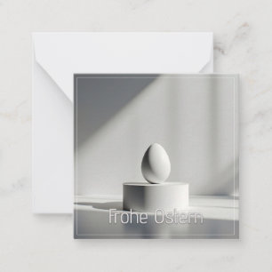 Minimalistisches Osterei auf modernem Podest Mitteilungskarte