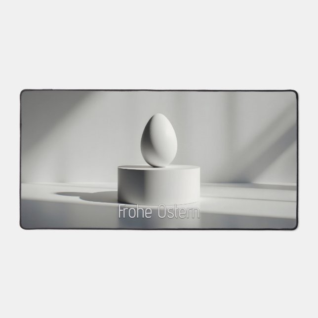 Minimalistisches Osterei auf modernem Podest Schreibtischunterlage (Vorderseite)