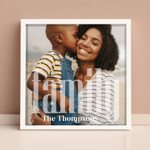 Minimalistisches Overlay für einfache FamilienTypo Fotodruck