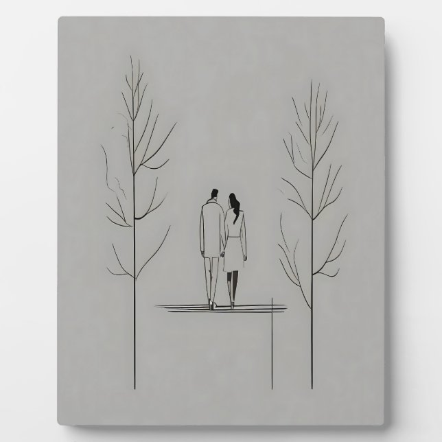 Minimalistisches Paar Moderne Kunst Fotoplatte (Vorderseite)