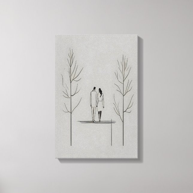 Minimalistisches Paar Moderne Kunst Leinwanddruck (Vorderseite)