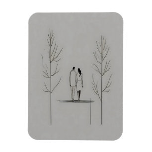 Minimalistisches Paar Moderne Kunst Magnet