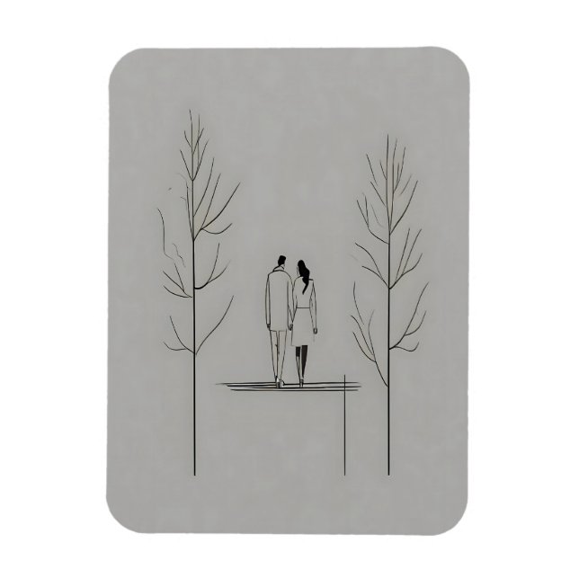 Minimalistisches Paar Moderne Kunst Magnet (Vertikal)