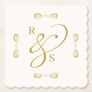 Minimalistisches Paar-Monogramm Untersetzer