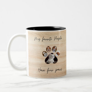 Minimalistisches Pad Print Typografy Pet Foto Zweifarbige Tasse