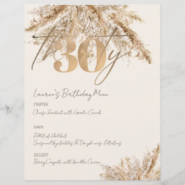 Minimalistisches Pampas Gold 30. Geburtstag Party