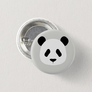 Minimalistisches Panda-Muster - leicht grau Button