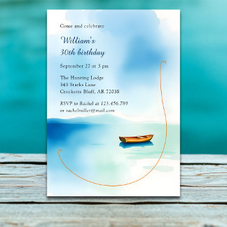 Minimalistisches Party für Sim Lake Birthday Einladung